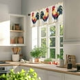 thumbnail image 3 of Rooster Valances for Windows, 42 x 18in, Retro Chicken Farm Animal Rustic Country Rod Pocket Kitchen Valance Curtain Light Filtering Window Treatments for Living Room Bedroom, 1 Panel, 3 of 7