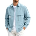 thumbnail image 2 of DayScoop Mens Casual Jackets Fall Outerwear Long Sleeve Solid Color Winter Stand Collar Zippered Pocket Outdoor Sports Coat Outer Tops, 2 of 6