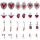 thumbnail image 1 of 24 dijes de corazón rojo esmaltados a granel, colgantes góticos de corazón asustado, estilo punk, colgantes sangrantes., 1 of 5