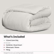 California Design Den King Duvet Cover King Size - 400 Thread Count 100% Cotton, Quality Comforter Cover, Soft Sateen - Ivory (Pale Tone)