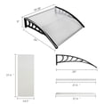 thumbnail image 4 of ARGUST 40x32 in Eaves Canopy for Door Window Awning Exterior, Polycarbonate Door Canopy Awning with Black Bracket, Outdoor Cover for Rain Snow Sun Porch Patio Entryway, 4 of 9