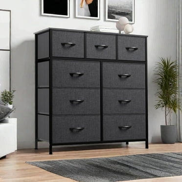 Uforic 9-Drawer Fabric Dresser for Adults, Steel Frame Storage with Easy Pull Bins   for Bedroom