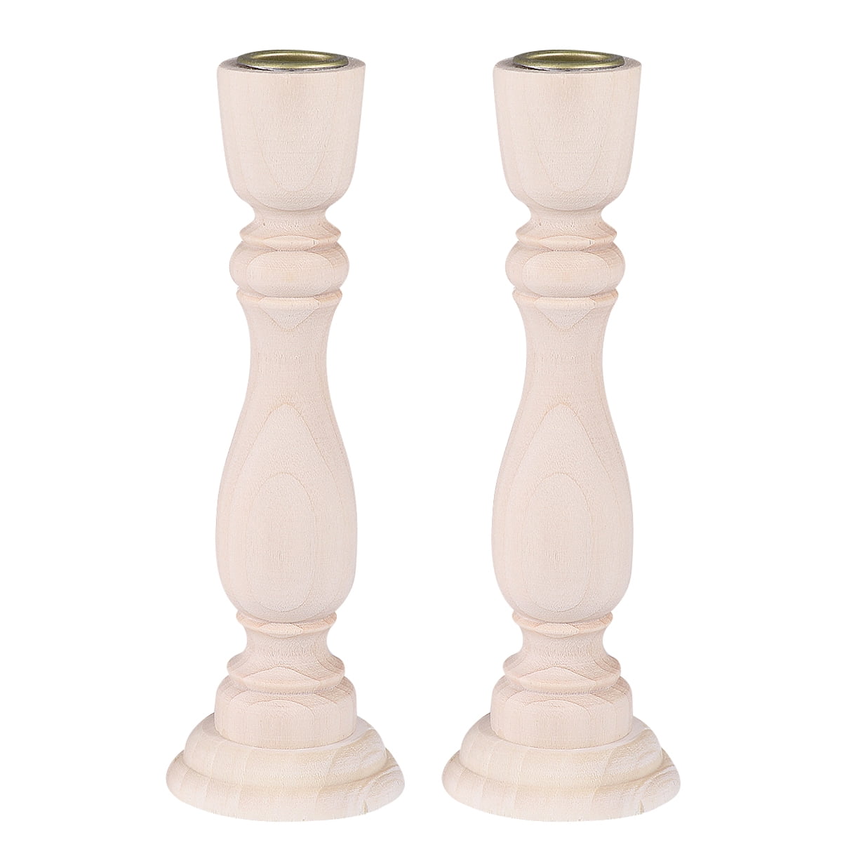 OUNONA Stand Candlestick Holder Taper Wooden Base Tealightwood