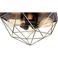 thumbnail image 4 of Woodbridge Lighting Lanning 3-Light Metal Flush-Mount in Antique Brass/Black, 4 of 4