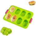 thumbnail image 1 of Mini bandeja para hornear, 8 rejillas de silicona para hornear, bandeja crujiente para pan, molde para hornear pan perforado de silicona antiadherente, bandeja para pan 34,5 x 23,8 cm, 1 of 5