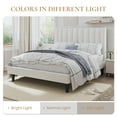thumbnail image 5 of SHA CERLIN White Full Size Platform Bed Frame with Velvet Channel Headboard, Adult, 5 of 9