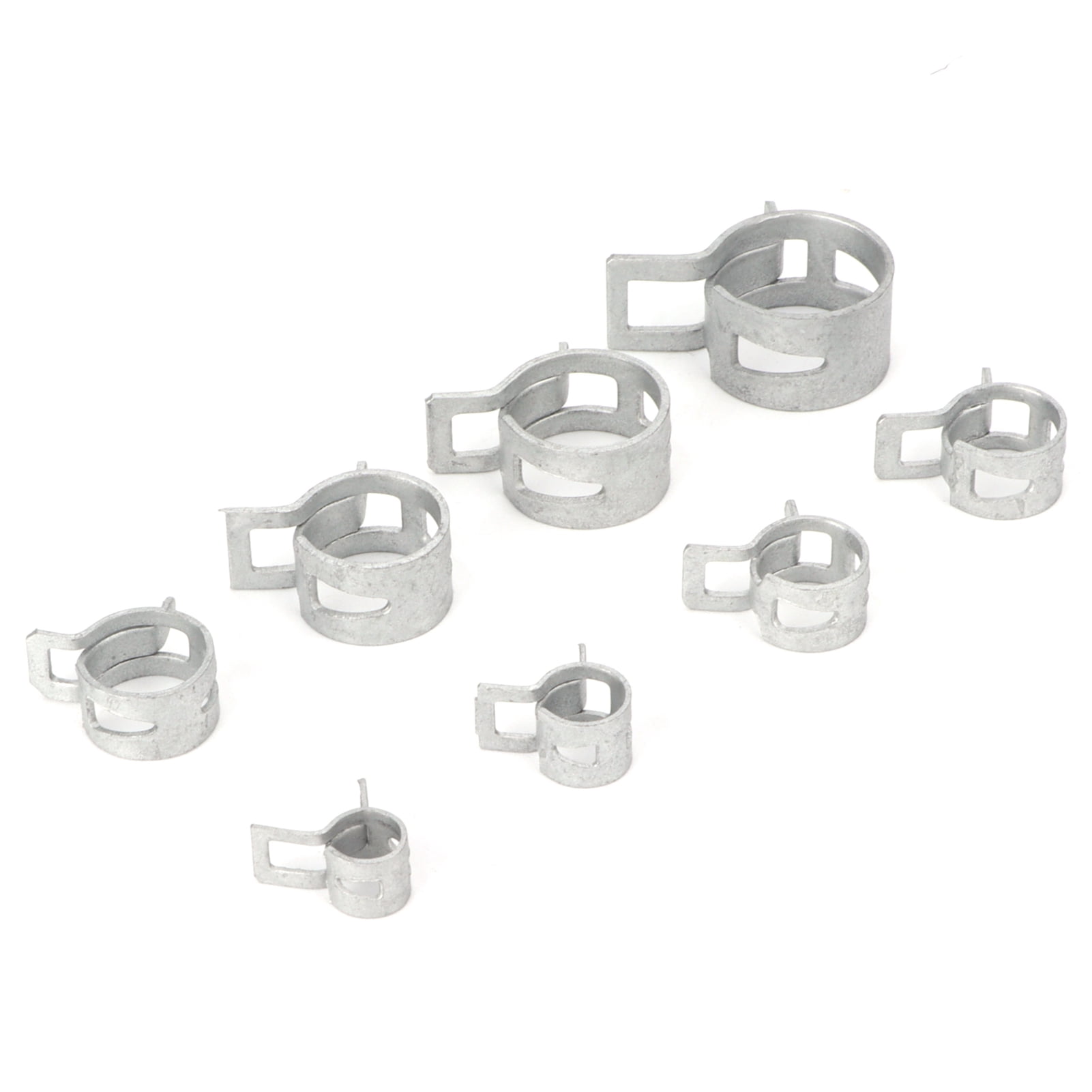 Hose Clip, 304 Stainless Steel Hose Clamps Spring Hose Clamps 160Pcs Professional 304 Stainless Steel Silver  For Air Hoses Vacuum Hoses For Small Engines