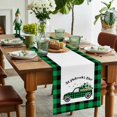 thumbnail image 4 of St. Patrick's Table Runner 14 x 72 Inch, Day Green Buffalo Plaid Lucky Shamrock Truck Washable Cotton Linen Dining Table Runner Tabletop Decorations for Restaurant Home Kitchen Party, 4 of 9