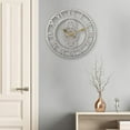 thumbnail image 3 of Reloj de pared redondo de cuarzo decorativo de 12 pulgadas para exteriores y sala de estar. Plata, 3 of 8