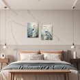 thumbnail image 3 of ZHONGYUTONG Blue Heron Wall Art Set of 2 Coastal Birds Canvas Pictures Beach Animal Painting Vintage Crane Print for Living Room Decor Framed (11.00" x 14.00" x 2PCS), 3 of 5