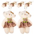 thumbnail image 1 of BRIGHTFUFU 6 uds pequeños osos de peluche con cadenas colgantes muñecos de osos de peluche para llavero de ramo DIY, 1 of 8