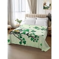 thumbnail image 3 of California King Size Flat Sheet Only, St. Patrick's Day Soft Brushed Microfiber Bed Sheets, Green Ombre Lucky Tree Gnomes Hotel Quality Breathable Bedding Top Sheet, Easy Care, 108"x98", 3 of 9