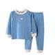 thumbnail image 2 of Conjuntos de blusas y camisas de cuello redondo y manga larga para niños, ropa de dormir de cuello redondo, conjunto de manga larga lisa, pantalones largos, ropa de hogar gruesa, prendas de poliéster, 2 of 6