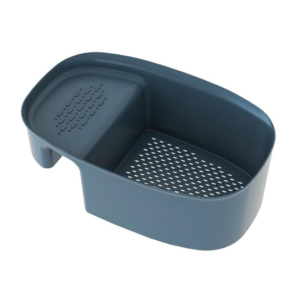 Stratus Blue Tovolo Collapsible Silicone Sink Stopper & Strainer 