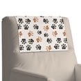 thumbnail image 4 of COEQINE Recliner Headrest Protector PU Leather Furniture Slipcover Easy to Clean Anti-Slip Head Rest Covers with Adhesive Backed Hook and Loop Straps, 17x27 Inch, Paw Beige Black, Set of 2, 4 of 7