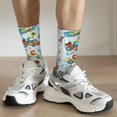 thumbnail image 5 of Goofa Cartoon Car Racing Printed Men's Crew Socks, Soft Durable Breathable Moisture-Wicking with Odor Control Cotton socks, 5 of 9