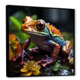 thumbnail image 2 of Designart "Frog Portrait In Multicolor On Glass" Frogs & Toads Floater Framed Wall Art Living Room, 2 of 5