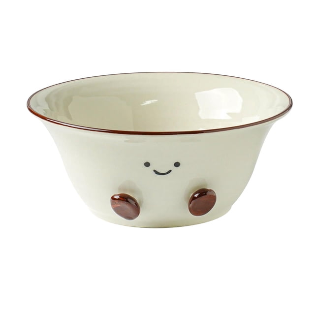 Tazón de cerámica para ensalada y yogur, divertido y estético, taza de café de cerámica, recipiente para guarniciones, cereales, yogur, arroz, hogar. Capacidad 600 ml