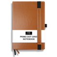 thumbnail image 1 of RICCO BELLO Primo Dotted Grid Journal Notebook, Faux Leather, Pen Holder, Numbered Pages, Index, Thick Paper, Ribbon Bookmarks, Expandable Storage Pocket 5.7 x 8.4 Inches (Brown), 1 of 4