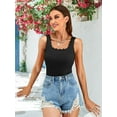 thumbnail image 4 of Sociala Square Neck Crop Tops Summer Sleeveless Cropped Camis for Womens Crop Tank with Built-in Bra, 4 of 6