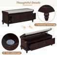 thumbnail image 6 of GZXS Farmhouse Shoe Bench with Soft Cushioned Seat, Entryway Organizer Storage Bench w/ Flip-Top Hidden Compartment & 3 Drawers for Living Room, Bedroom, Hallway (Espresso), 6 of 8