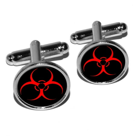 Symbol Cufflinks Cufflinks - Biohazard Warning Symbol - Zombie Radioactive Round Cufflinks