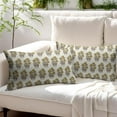 thumbnail image 6 of Brown Yellow Floral Block Print Lumbar Pillow Covers 12x20 Set of 2 Fall Colored Flower Leaves Outdoor Decorative Throw Pillows Rectangle Pillowcases Decor for Home Sofa Couch Bed, 6 of 6