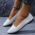 thumbnail image 4 of Eltusu Women Flat Shoes, Mesh Pointy Toe Slip on Comfort Work Shoes White Size 5.5-9.5, 4 of 7
