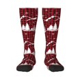thumbnail image 1 of Xecao Christmas Tree Buffalo Plaid Pattern Adult Stockings with Color-Block Design and 3D Print, Breathable Comfortable Hosiery for Daily Wear and Sports, 1 of 6