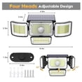 thumbnail image 2 of Lampe, Réglable 3 Solaire Ip65 Étanche 3 Modes 4 Têtes Réglables 3 Modes Lampe Solaire 4 Têtes Lampe Solaire 4 Led Lampe Solaire 288 Modes Solaire Ip65 Patio 288 Led Solaire, 2 of 6
