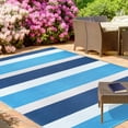 thumbnail image 6 of Modern Stripes Indoor/ Outdoor Rug, 5'5" x 7'5", Navy Blue, 6 of 9