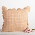thumbnail image 2 of Set of 12 Taupe Cotton Waffle Weave With Fringes Throw, 2 of 2