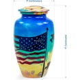 thumbnail image 2 of Military American Flag Cremation Urn Jar | Cremation Urn with Lid | Pet & Adults Cremation Aluminum Metal Urns, 2 of 5