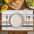thumbnail image 4 of Gray Stripe Placemats Set of 4, Modern Abstract Art Black Striped Rustic Placemats for Dining Table, Place Mats for Kitchen Tabletop, Waterproof Wipeable Dining Table Mats Set, 4 of 9