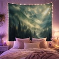 thumbnail image 2 of Mountain Landscape in Fog and Snow Mist, Serene Painterly Style for Nature Lovers, Scenic Wall Art, Christmas Gift Tapestry Wall Hanging for Bedroom, Living Room and Dorm, 2 of 7
