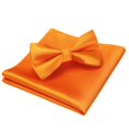 thumbnail image 3 of Bow Ties for Men Solid Color Pre-Tie Bow Tie and Pocket Square Set Classic Formal Tuxedo Bowties, 3 of 7