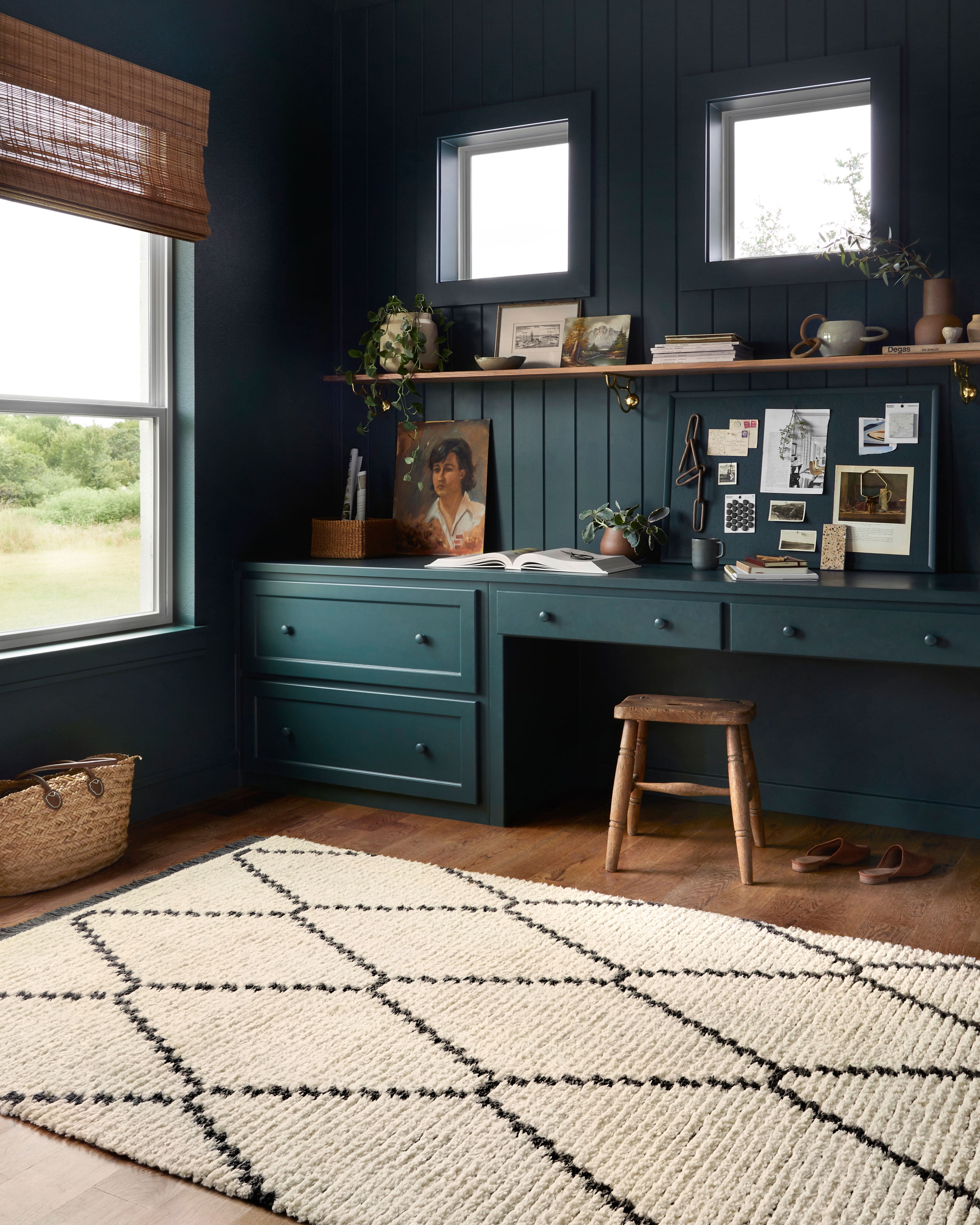 Chris Loves Julia x Loloi Alice Cream/Charcoal 2'-7" x 8'-0" Area Rug