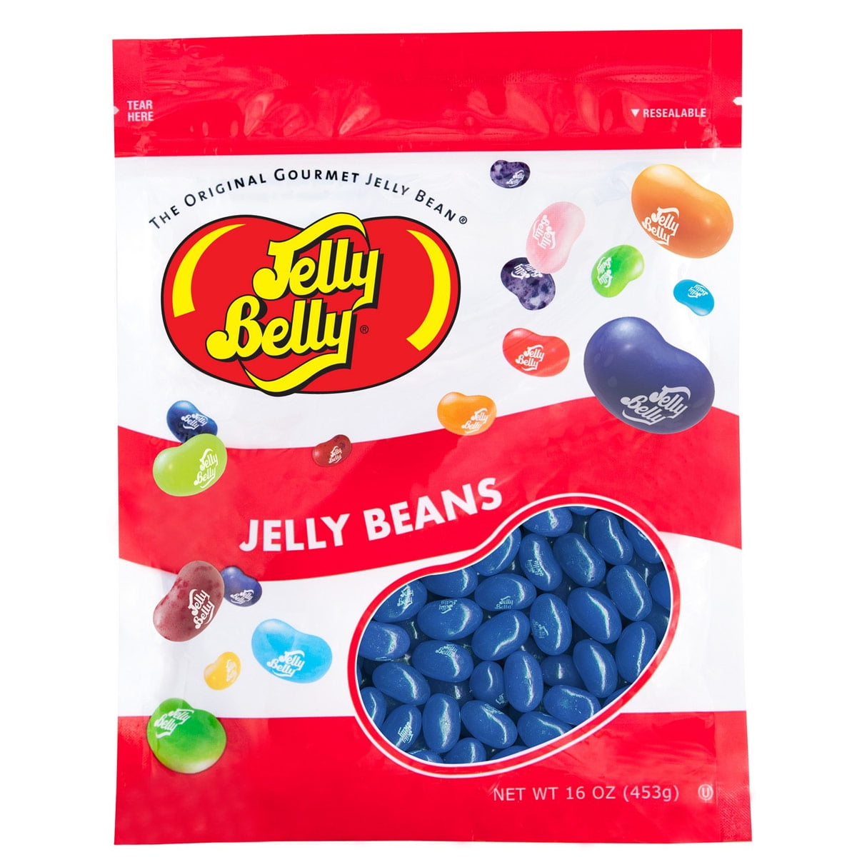 JELLY BELLY Blueberry Jelly Beans, Genuine, Official, Fresh from the Source, 16 oz (1 lb) Resealable Bag