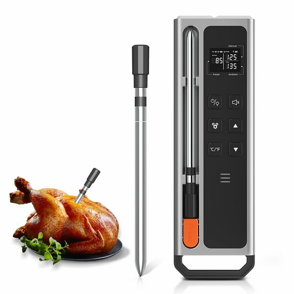 Homester Wireless Meat Thermometer, Digital Cooking Thermometer with Wireless Probe, 500Ft Remote Range Food Thermometer with iOS & Android Read App, Preprogrammed Temperatures for BBQ, Oven, Grill