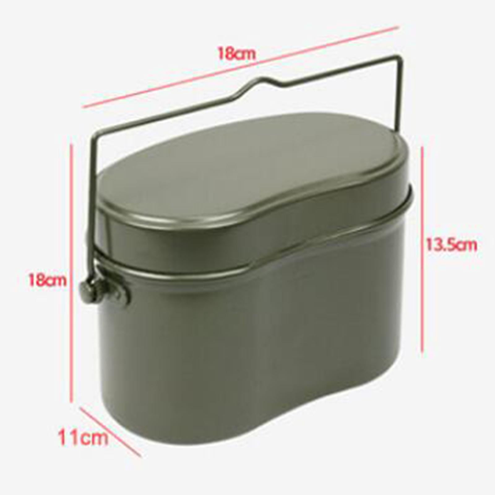 Miulika Lunch Box Bento Box Aluminum Lightweight Pot and Tray Lunch Container Cookware for Camping Picnic Backpacking Fishing Cooking Waist shaped