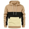 thumbnail image 4 of Fgnfyis Men Color Blocked Drawstring Pocket Hooded Sweatshirt Casual Loose Comfortable Business Men's Fashion Hoodies & Sweatshirts Khaki L, 4 of 5