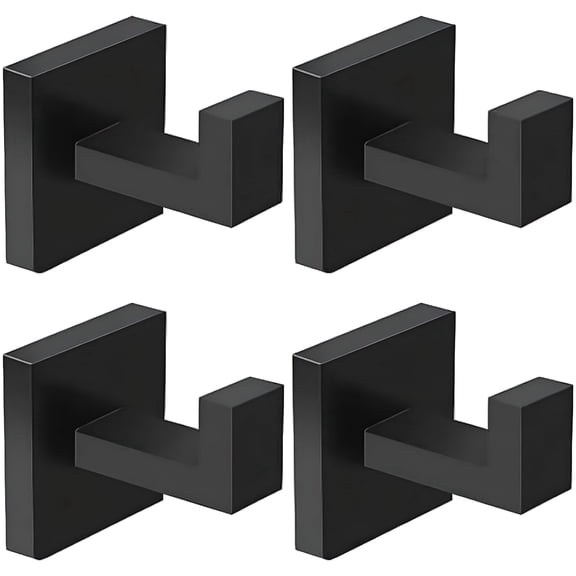 ZHZFKQ Square Matte Black Towel Hook,Heavy Duty Stainless Steel for Bathroom Kitchen