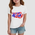 thumbnail image 2 of Gubotare Toddler 4th of July Outfit Girl Girls' Short Sleeve Graphic T-Shirt,Everyday Casual Wear,Soft & Comfortable Fit (White,Size 2-3 Years), 2 of 4