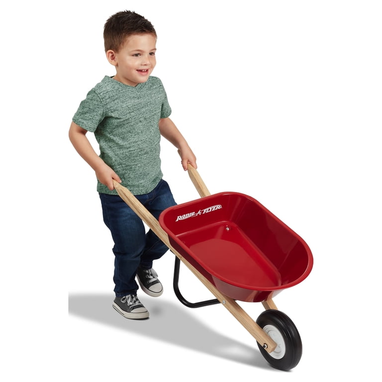 Radio Flyer Kids Wheelbarrow Toy, Steel Construction, Red photo 1