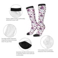 thumbnail image 4 of Picia Women Crew Soft Moisture-wicking Socks Violets Flowers Pattern Design Cotton Socks, One Size fit All, 4 of 9