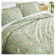 thumbnail image 2 of Drevy Jacobean Willow Collection Oversized Duvet Cover Queen Bedding Set, Floral Duvet Cover 3-Piece with Two Matching Shams (98 in Wide x 98 in Long), Green, Full/Queen, 2 of 8