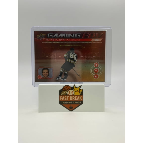 Collectible 2024 Upper Deck Series 1 Gaming FOV David Pastrnak GFOV-4 Boston Bruins Hockey Card Boston Bruins NHL Ice Hockey Trading Card