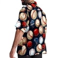 thumbnail image 3 of Baseball Men's Short Sleeve Beach Shirts Hawaiian Button Down Casual Summer Printed Unisex Top, 3 of 6