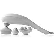 SHARPER IMAGE Deep-Tissue Massager with Swappable Heads, Personal Massage for Neck and Back with Kneading and Soothing Heat, Relaxation and Calming Sensation, Interchangeable Nodes