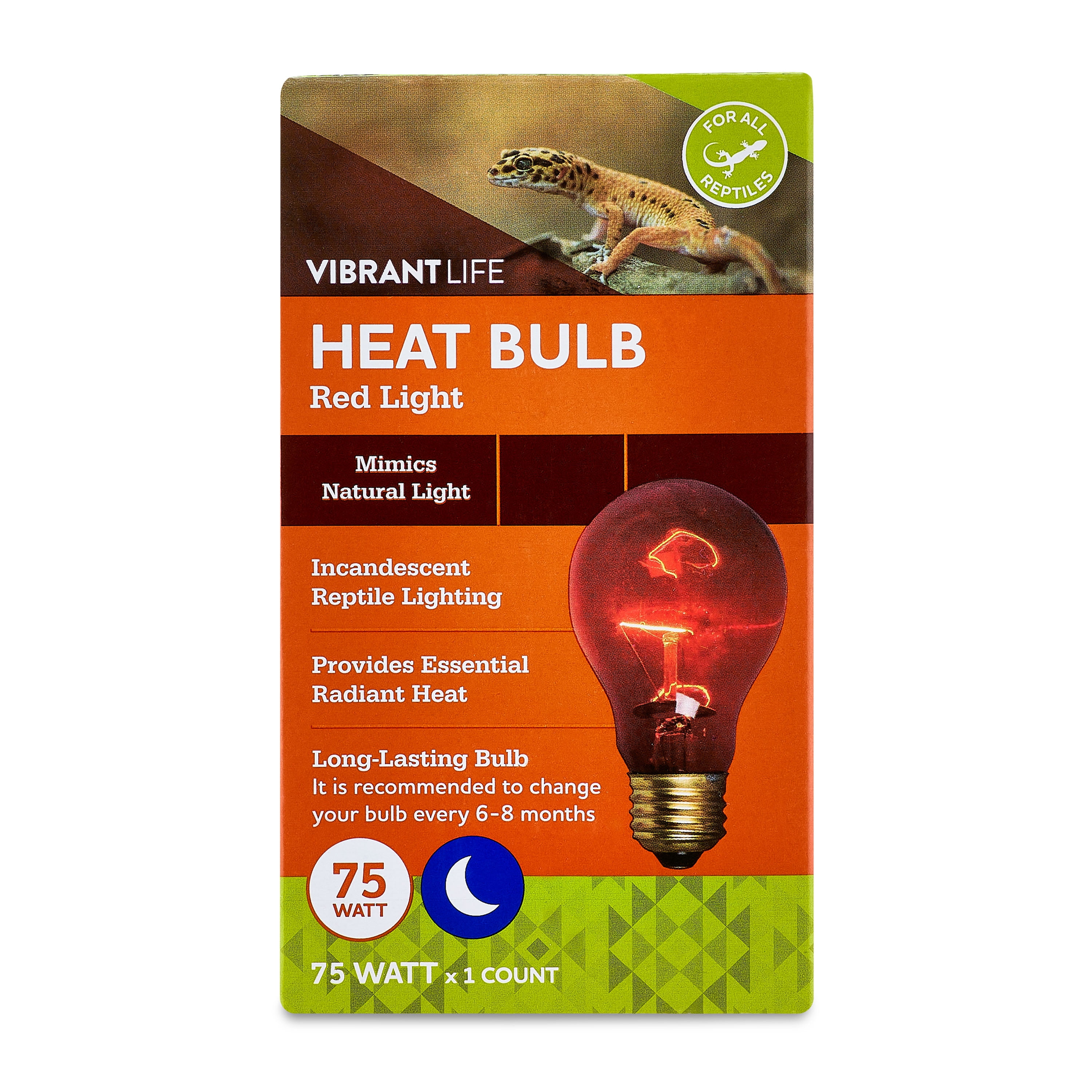 (3 pack) Vibrant Life 75W Terrarium Heat Bulb, Red